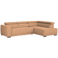 ECKSOFA Rostfarben Struktur  - Rostfarben/Schwarz, Design, Kunststoff/Textil (284/205cm) - Xora