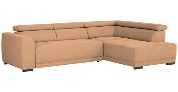 ECKSOFA Rostfarben Struktur - Rostfarben/Schwarz, Design, Kunststoff/Textil (284/205cm) - Xora
