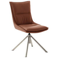 STUHL  Beinauswahl, Stoffauswahl, Sitzfläche 360° drehbar, automatische Rückholfunktion beschichtet, Mikrofaser  Edelstahlfarben, Rostfarben  - Edelstahlfarben/Rostfarben, Design, Textil/Metall (49/90/65cm) - Novel