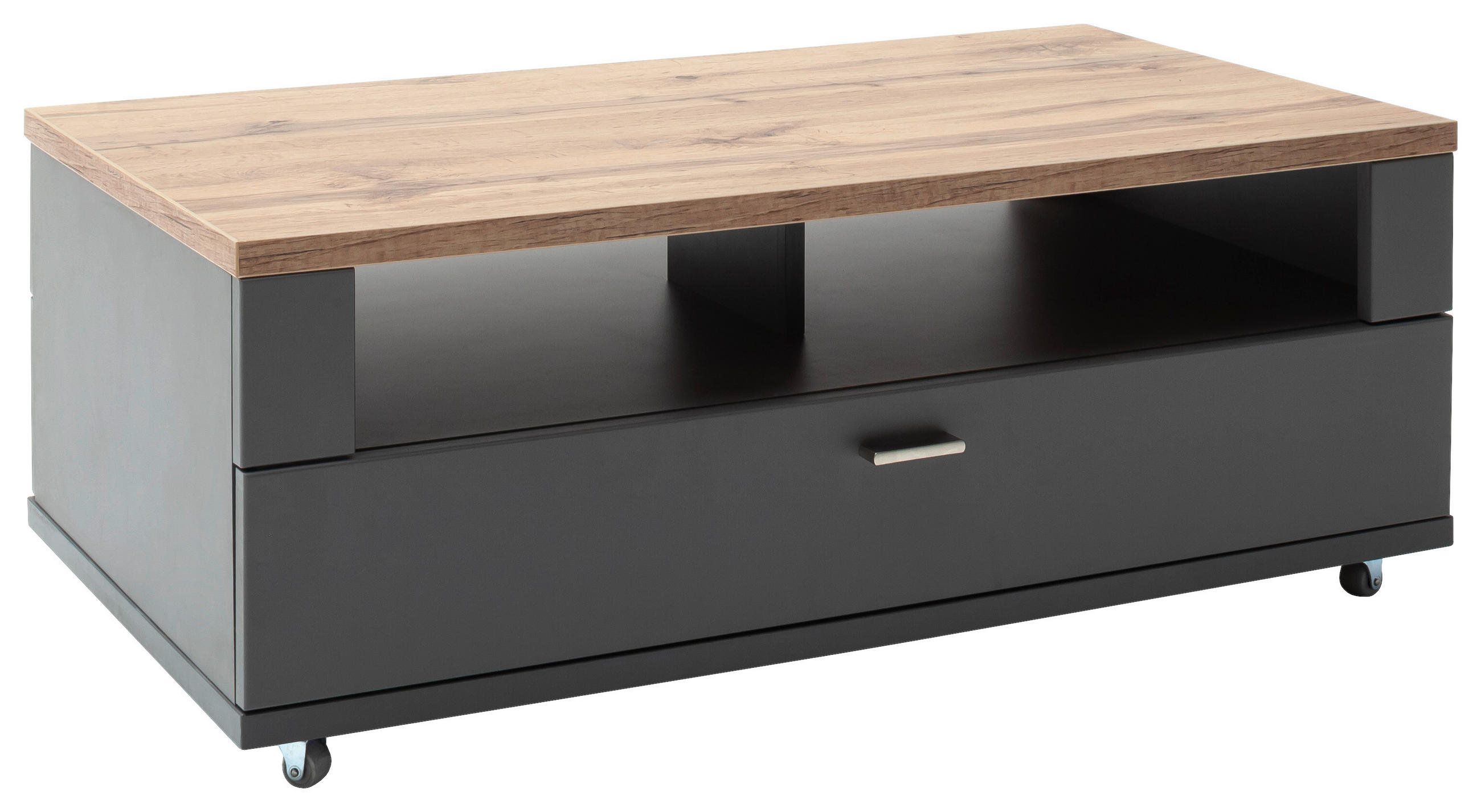 COUCHTISCH 100/55/39 cm rechteckig Grau, Eiche Wotan  - Eiche Wotan/Grau, Design, Holzwerkstoff/Kunststoff (100/55/39cm) - Stylife