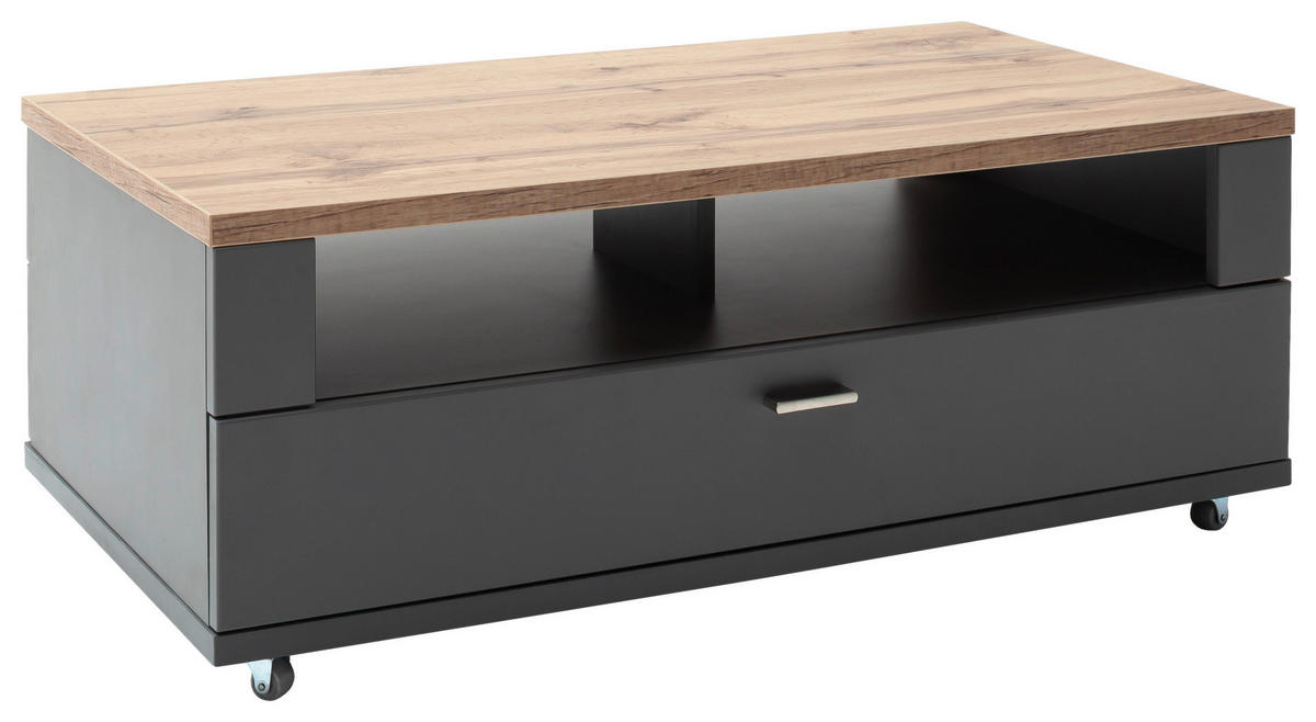 COUCHTISCH 100/55/39 cm rechteckig Grau, Eiche Wotan  - Eiche Wotan/Grau, Design, Holzwerkstoff/Kunststoff (100/55/39cm) - Stylife