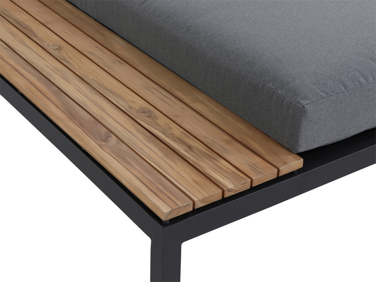 LOUNGEBETT  - Anthrazit/Grau, KONVENTIONELL, Holz/Textil - Siena Garden