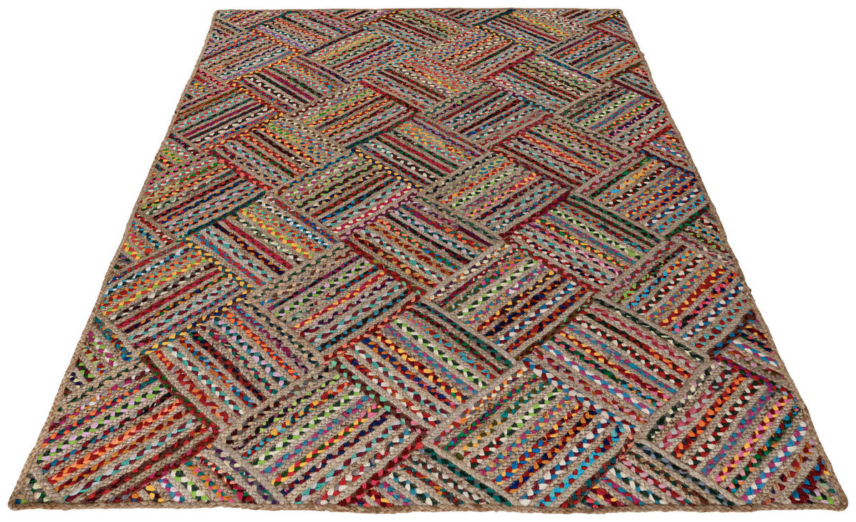 KOBEREC TKANÝ NA PLOCHO, 160/230 cm, vícebarevná, červená - vícebarevná/červená, Basics, textil (160/230cm)