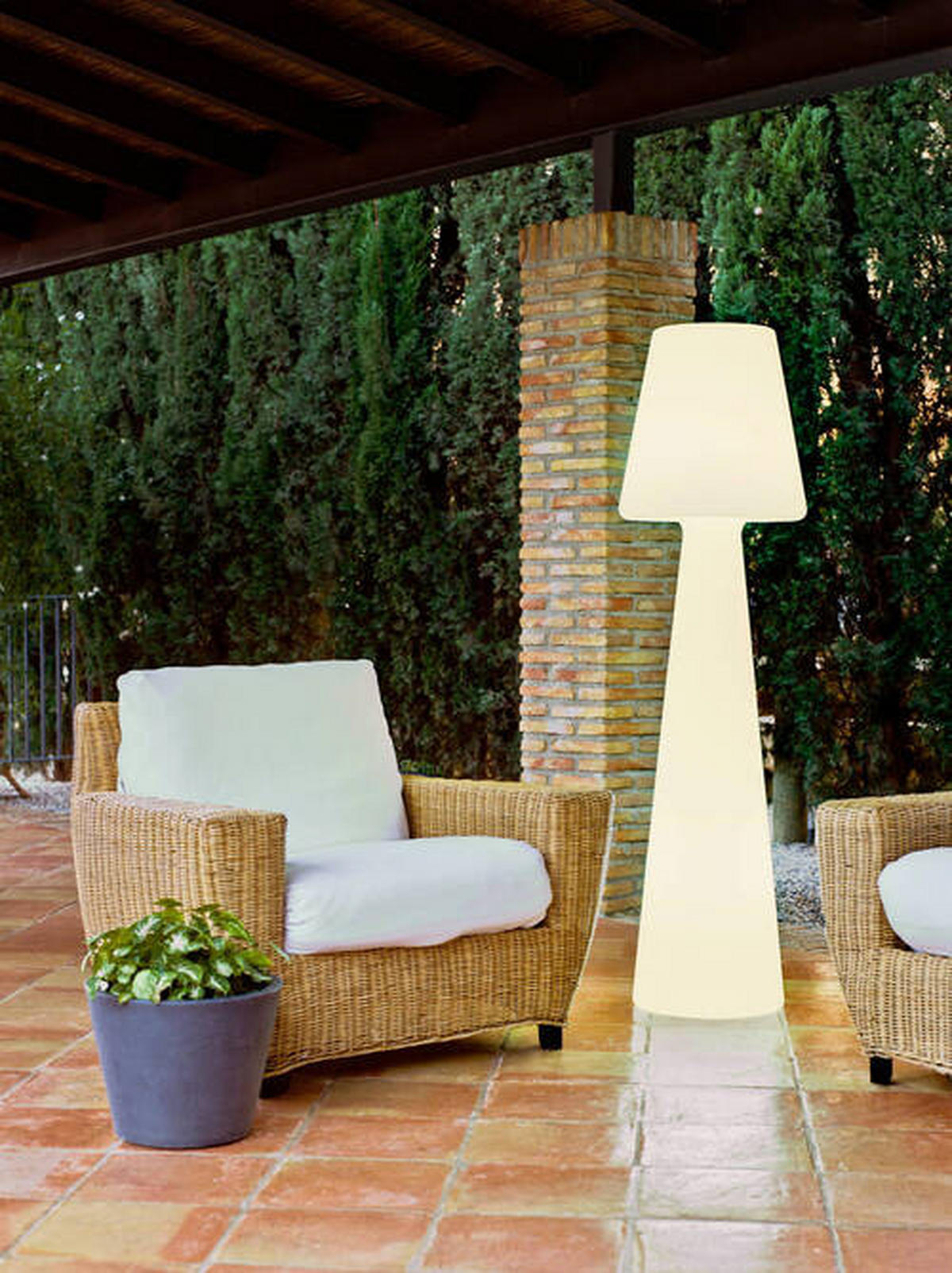 LED-AUßENLEUCHTE 45/165/45 cm   - Weiß, KONVENTIONELL, Kunststoff (45/165/45cm) - New Garden