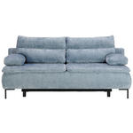 BOXSPRINGSOFA in Webstoff Blau  - Blau/Schwarz, Design, Textil/Metall (202/93/100cm) - Novel