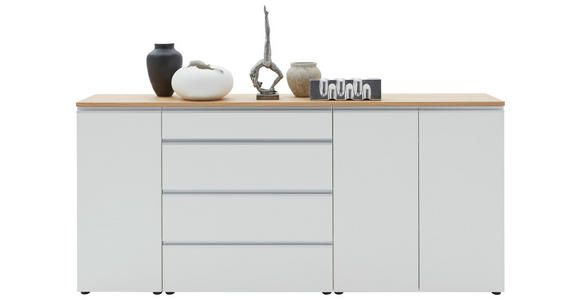 SIDEBOARD in 225/102/41 cm - Eichefarben/Silberfarben, Design, Holz/Holzwerkstoff (225/102/41cm) - Dieter Knoll