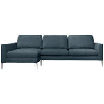 ECKSOFA Dunkelgrau Chenille  - Dunkelgrau/Silberfarben, KONVENTIONELL, Textil/Metall (143/284cm) - Carryhome