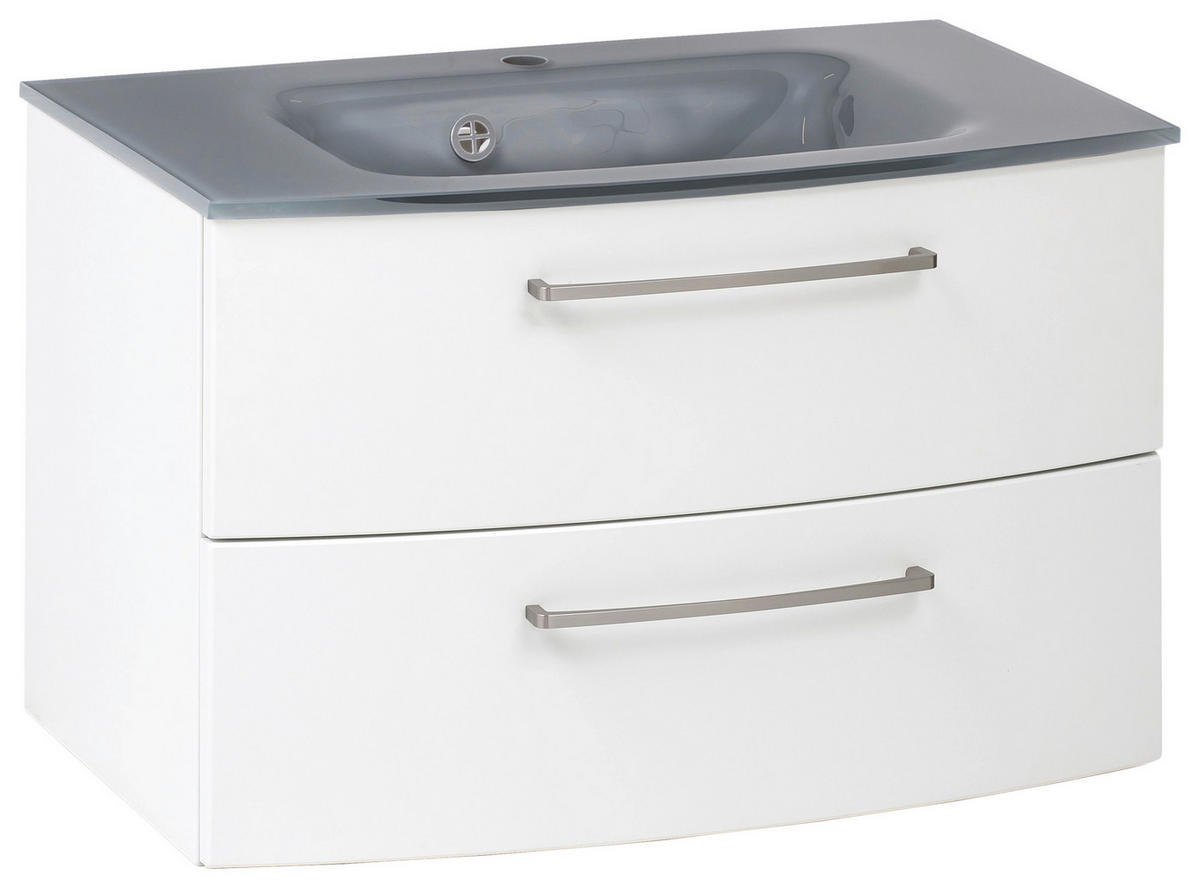 BADEZIMMER  in 110 cm  - Weiss/Grau, Konventionell, Glas/Holzwerkstoff (110cm) - Held