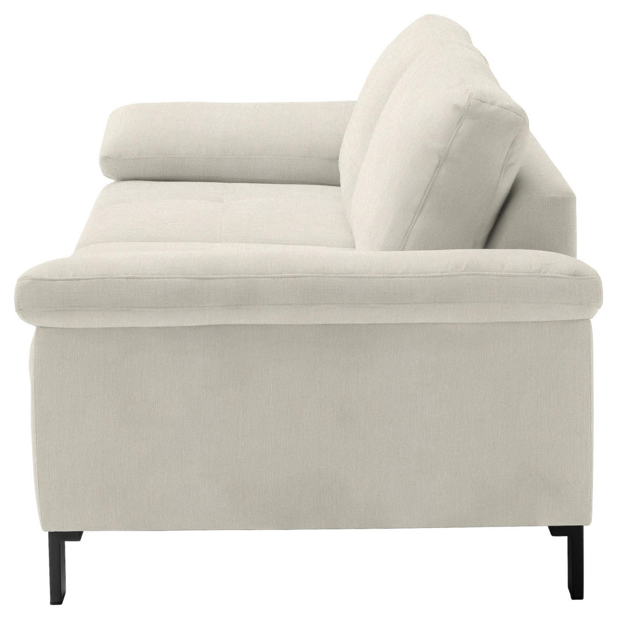 2,5-SITZER in Velours Naturfarben, Beige  - Beige/Schwarz, Design, Textil/Metall (206/86/97cm) - Pure Home Lifestyle