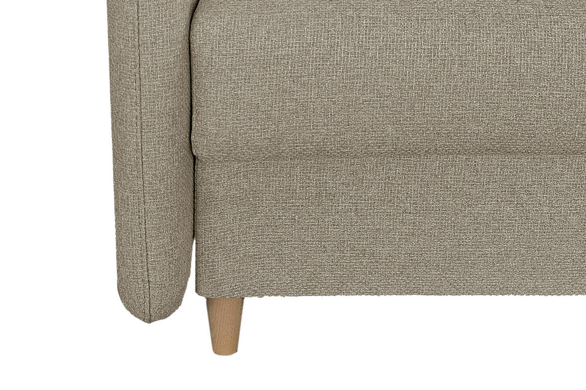 SCHLAFSOFA Flachgewebe Beige  - Beige/Schwarz, Design, Holz/Kunststoff (206/88/93cm) - MID.YOU