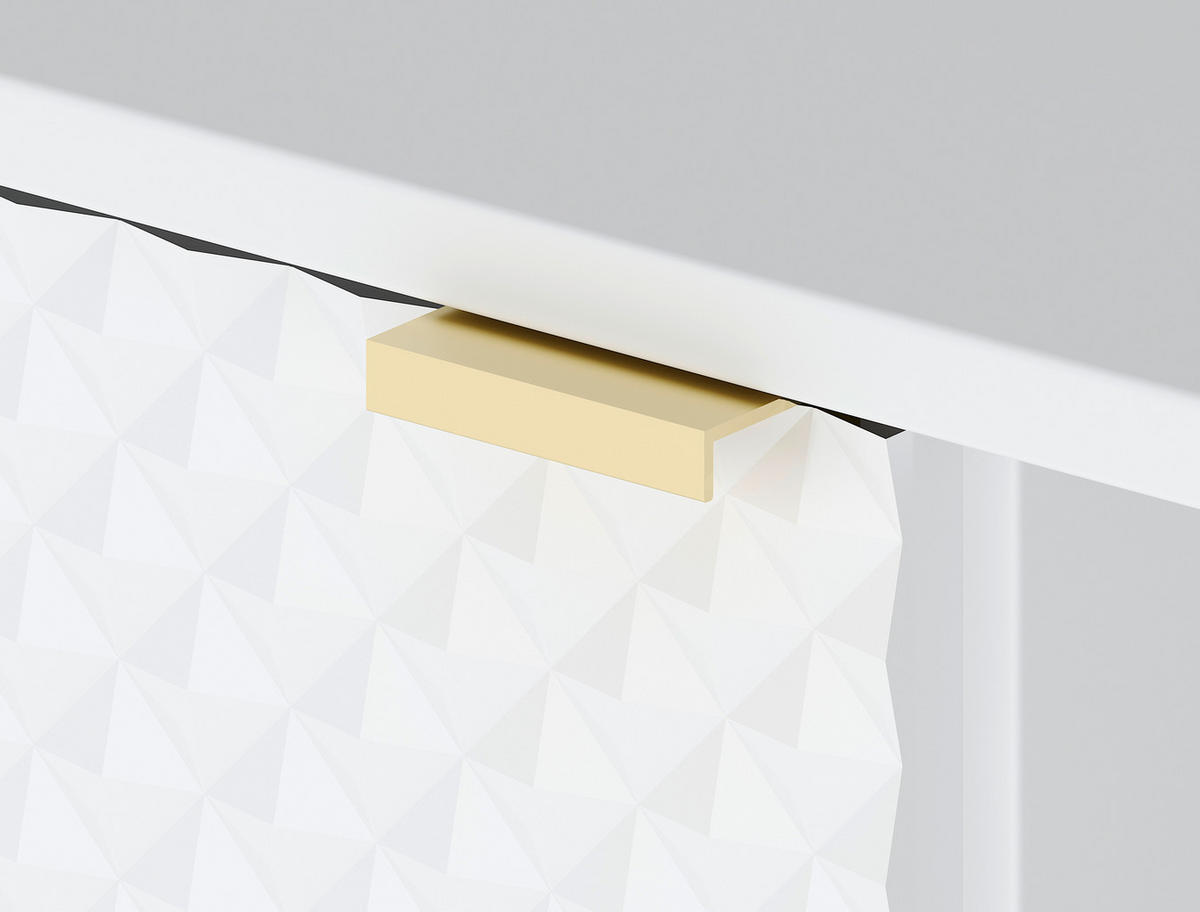 SIDEBOARD  in 154/125,9/42 cm  - Goldfarben/Weiß, Design, Glas/Holzwerkstoff (154/125,9/42cm) - MID.YOU