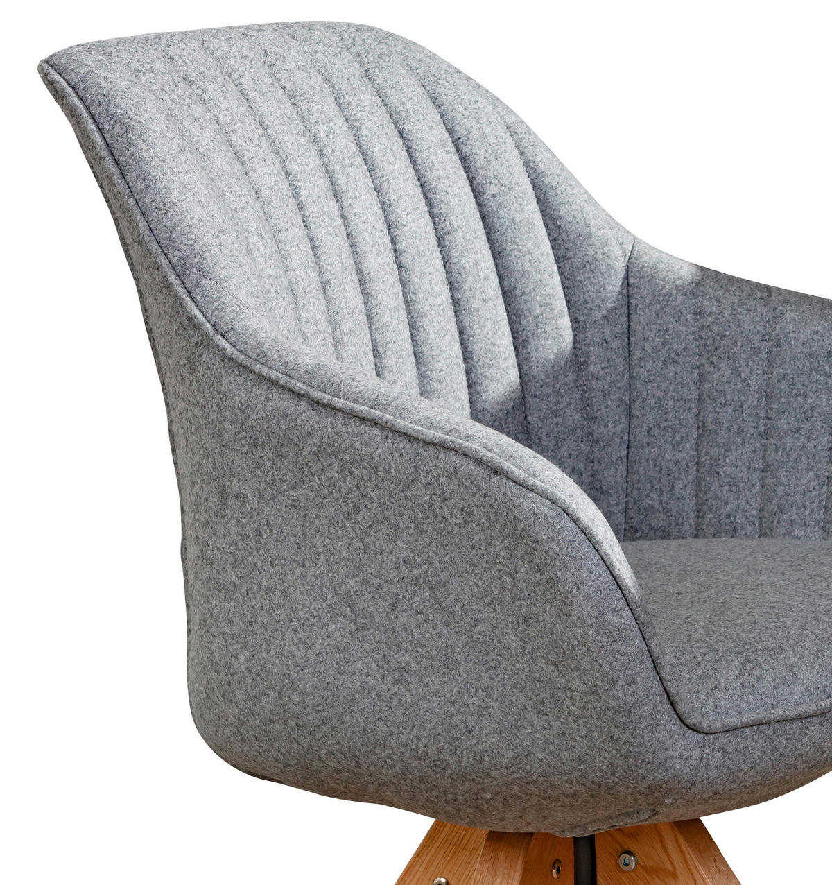 ARMLEHNSTUHL  Stoffauswahl, Sitzfläche 360° drehbar Flachgewebe  Grau  - Naturfarben/Grau, LIFESTYLE, Holz/Textil (60/83/65cm) - home24