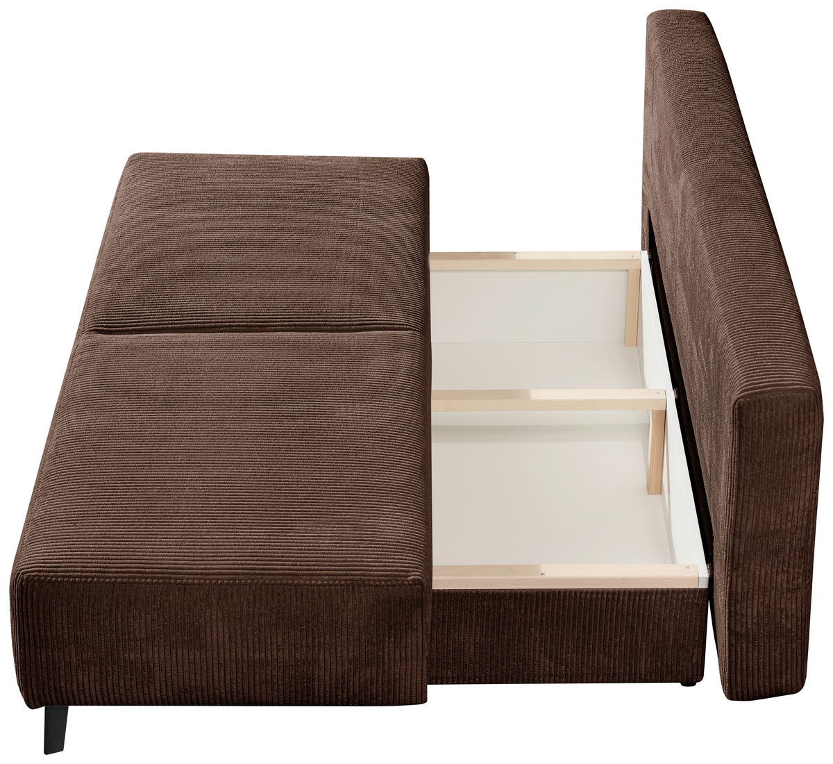 SCHLAFSOFA in Cord Schlammfarben  - Schlammfarben/Schwarz, Modern, Textil/Metall (193/85/88cm) - Novel