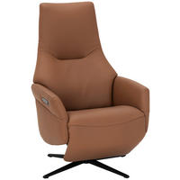 RELAXSESSEL Lederlook Echtleder    - Schwarz/Braun, KONVENTIONELL, Leder/Textil (70/111/86cm) - Livetastic
