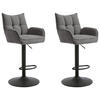 BARHOCKER-SET in Graphitfarben  - Graphitfarben/Schwarz, MODERN, Textil/Metall (52/98,5-113,5/53cm) - Livetastic