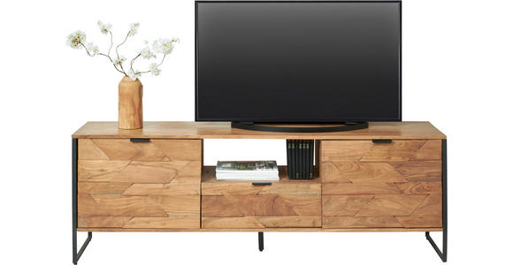 LOWBOARD in 175/60/40 cm - Schwarz/Akaziefarben, Trend, Holz/Metall (175/60/40cm) - Ambia Home
