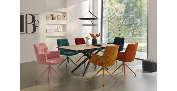 ESSTISCH in Metall, Glas, Keramik 180-230/90/76 cm - Schwarz/Grau, Design, Glas/Keramik (180-230/90/76cm) - Novel