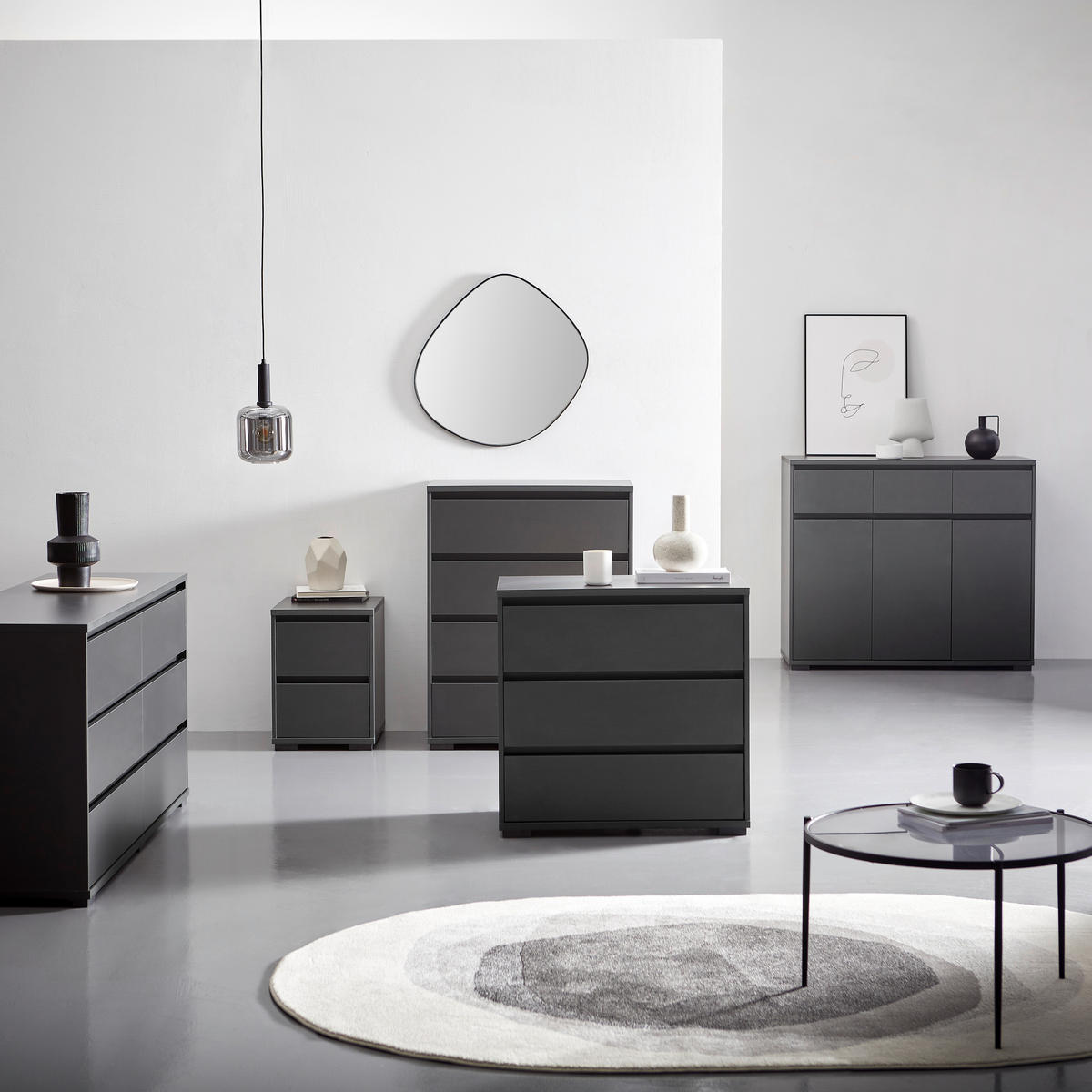 KOMMODE 80/79/48 cm  in Anthrazit  - Anthrazit, Design, Holzwerkstoff/Kunststoff (80/79/48cm) - Carryhome