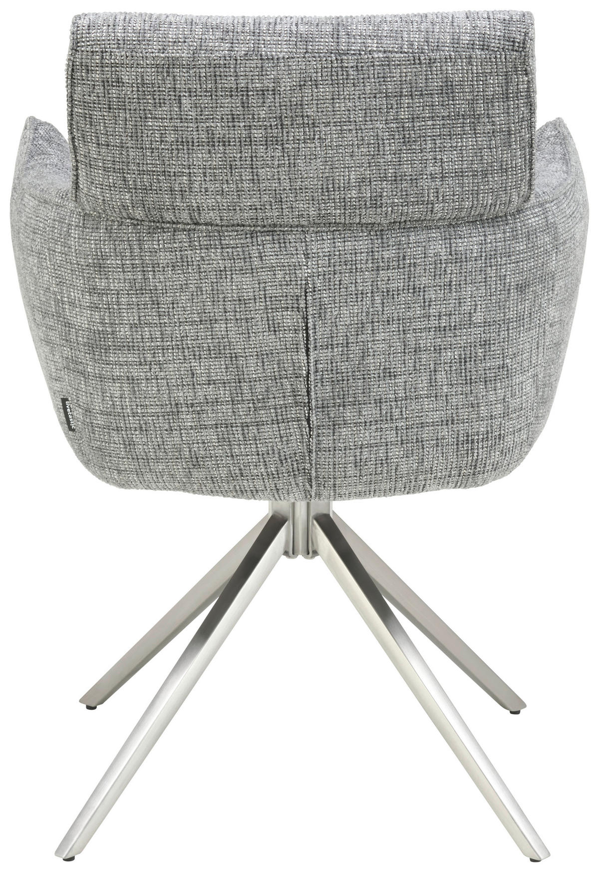 ARMLEHNSTUHL  in Edelstahl Mikrofaser  - Edelstahlfarben/Grau, KONVENTIONELL, Textil/Metall (61/89/63cm) - Livetastic