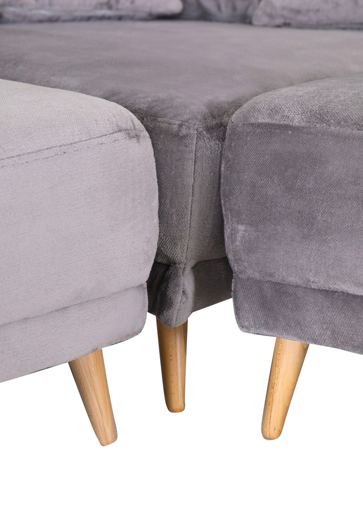 ECKSOFA Schlammfarben Flachgewebe  - Schlammfarben/Naturfarben, KONVENTIONELL, Holz/Textil (310/310cm) - Livetastic