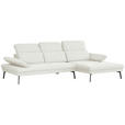 ECKSOFA Creme Webstoff  - Creme/Schwarz, Design, Textil/Metall (296/188cm) - Xora