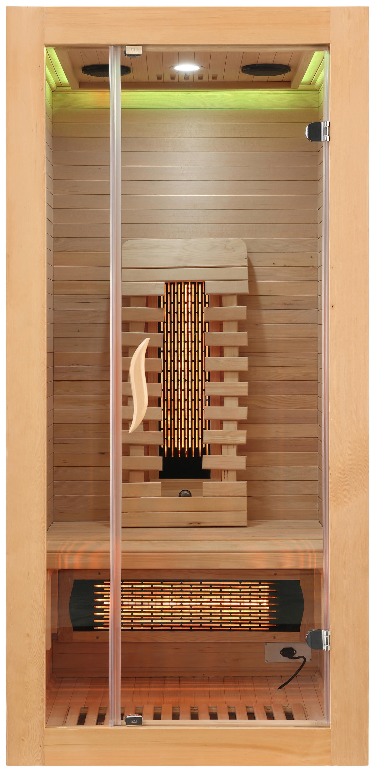 INFRAROTKABINE für 1 Personen  - Naturfarben, Basics, Glas/Holz (90/190/90cm) - Sanotechnik