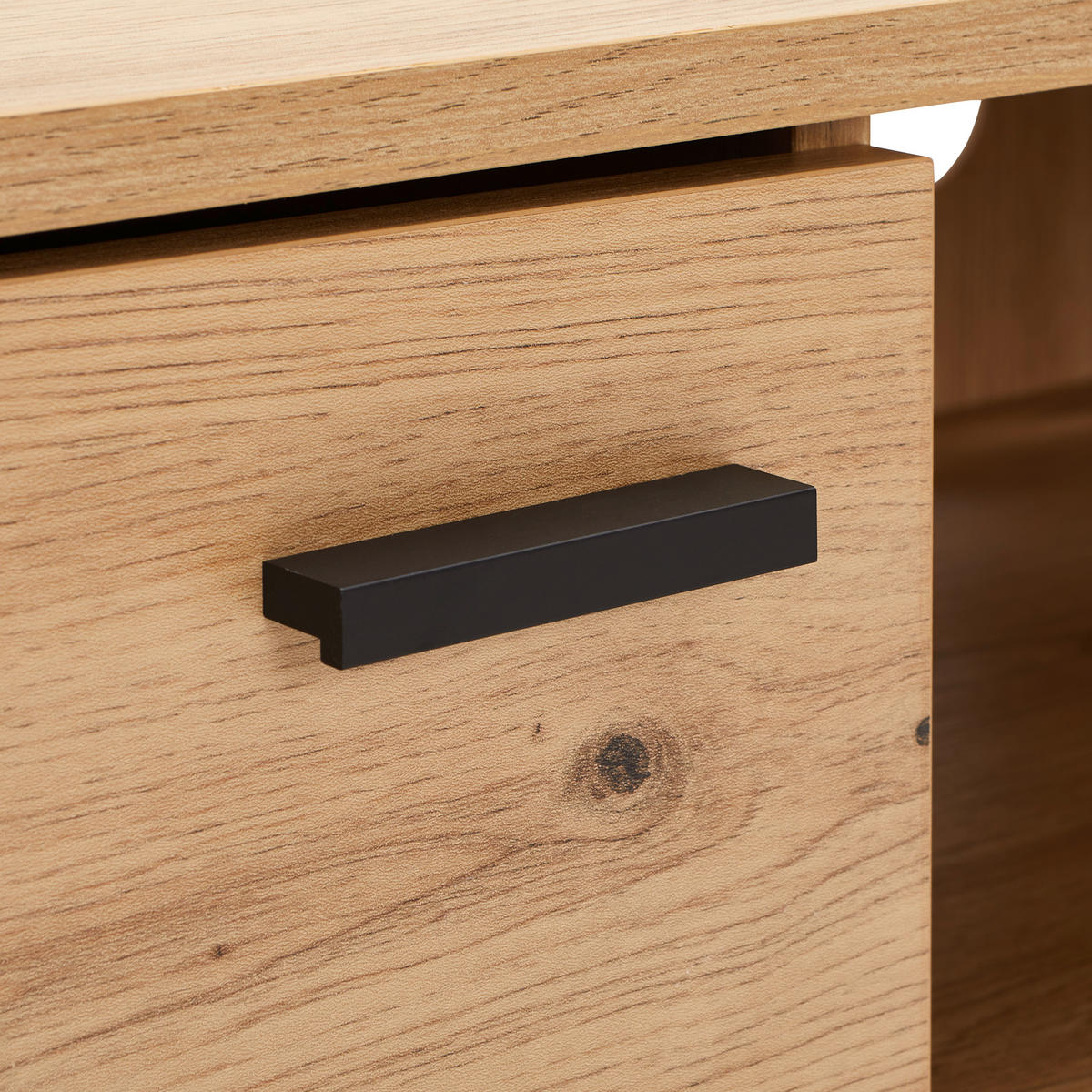 TV-BÄNK 170/40/49 cm  - svart/ekfärgad, Lifestyle, metall/trämaterial (170/40/49cm) - MID.YOU