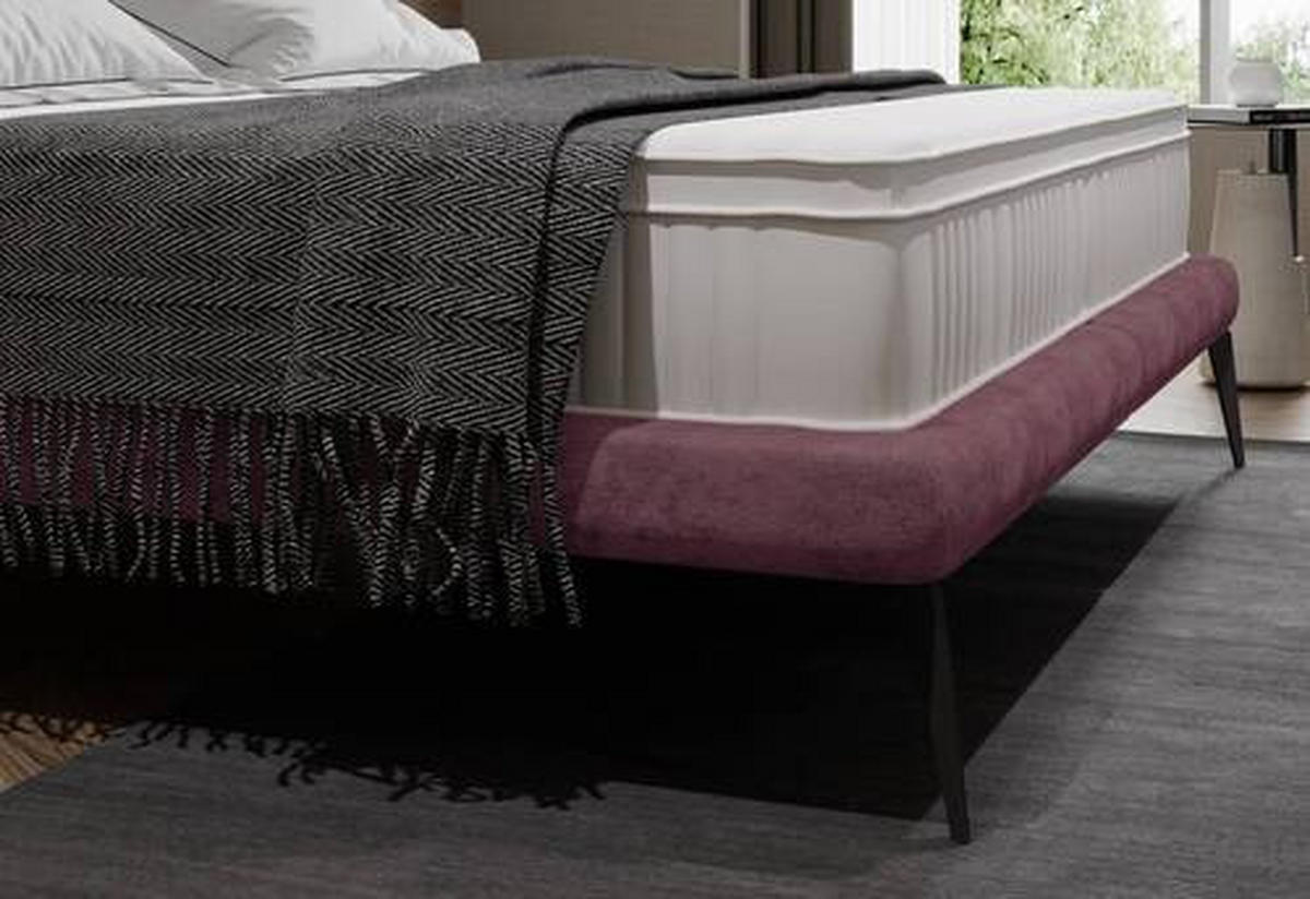 KÁRPITOZOTT ÁGY 180/200 cm  fáradtrózsaszín  - fekete/fáradtrózsaszín, Modern, textil/fém (180/200cm) - Livetastic