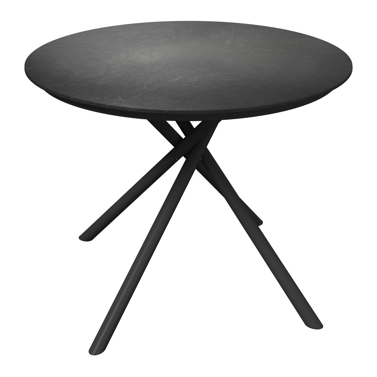 GARTENTISCH 120/120/75 cm Metall, Stein Anthrazit, Dunkelgrau rund  - Dunkelgrau/Anthrazit, Modern, Stein/Metall (120/120/75cm) - Amatio