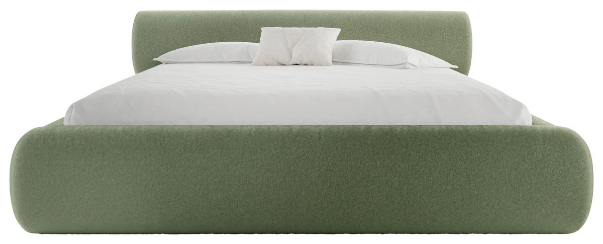 POLSTERBETT 140/200 cm,  in Grün, Lattenrost, Bettkasten,  - Schwarz/Grün, Design, Holz/Textil (140/200cm) - Chameo