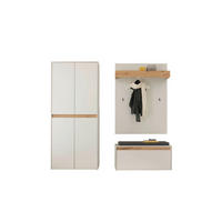 GARDEROBE 4-teilig  in 185/200/40 cm  - Eiche Wotan/Weiß, Design, Holzwerkstoff/Textil (185/200/40cm) - Modante