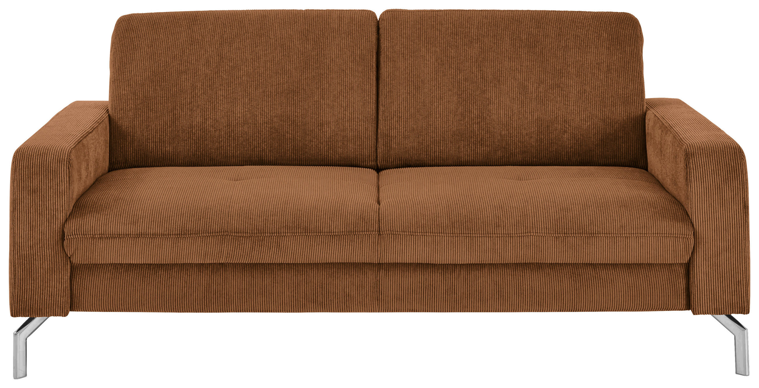 3-SITZER-SOFA Feincord Cognac  - Chromfarben/Cognac, Design, Textil/Metall (194/87/105cm) - Beldomo Style