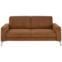 3-SITZER-SOFA Feincord Cognac  - Chromfarben/Cognac, Design, Textil/Metall (194/87/105cm) - Beldomo Style
