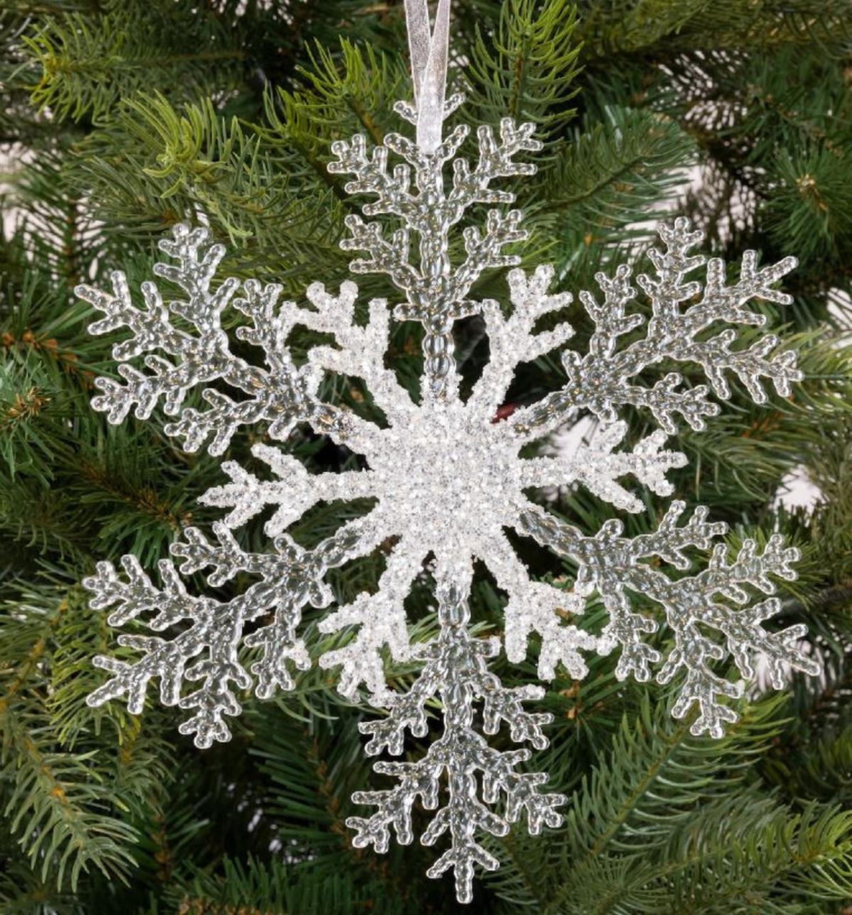 DEKOHÄNGER 21 cm  - Transparent/Silberfarben, KONVENTIONELL, Kunststoff (21cm)