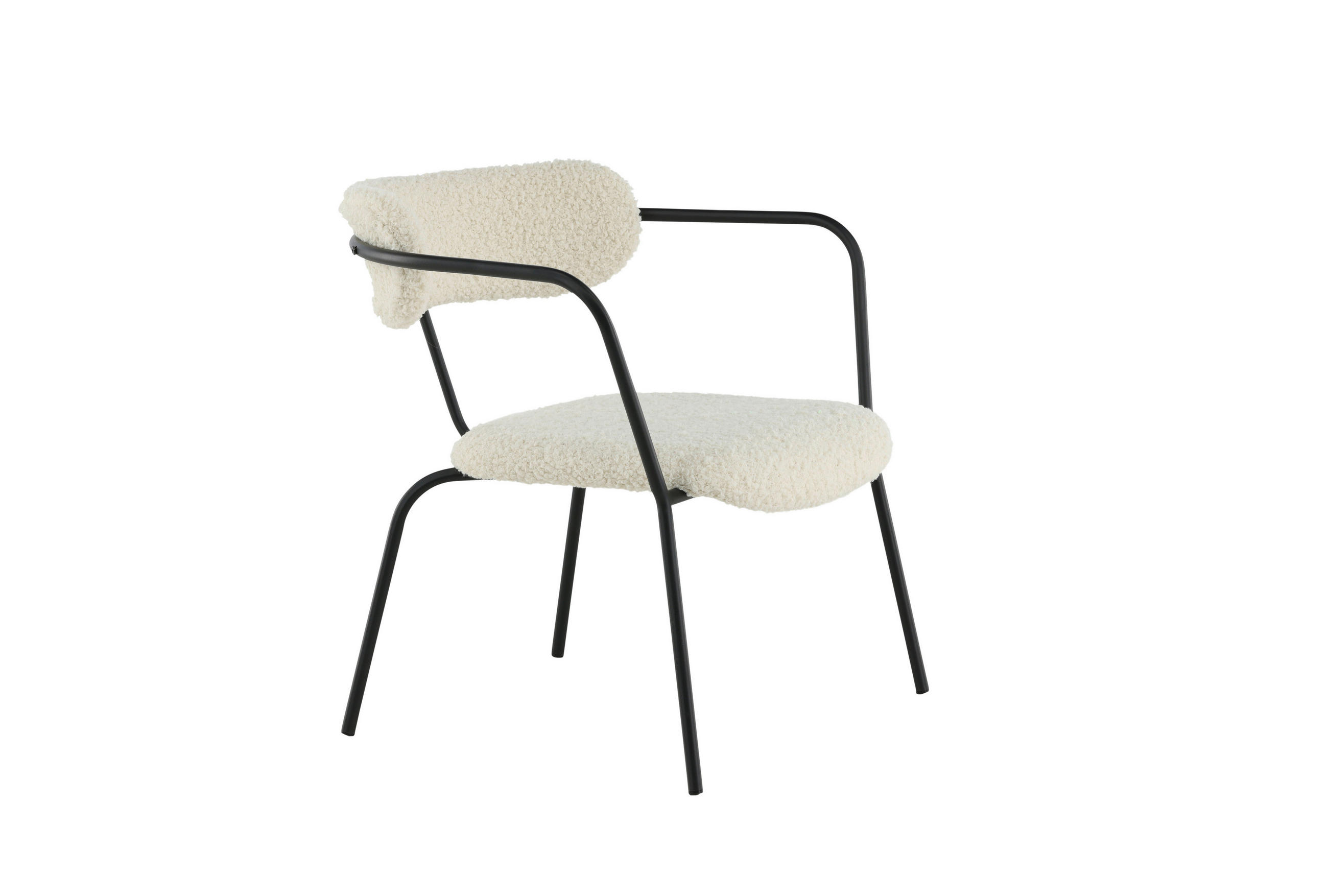 SESSEL in Teddystoff Schwarz, Weiß  - Schwarz/Weiß, Design, Textil/Metall (68/69/67cm) - Livetastic