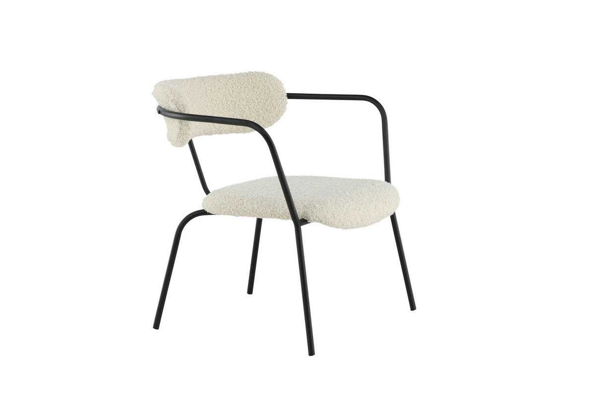 SESSEL in Teddystoff Schwarz, Weiß  - Schwarz/Weiß, Design, Textil/Metall (68/69/67cm) - Livetastic