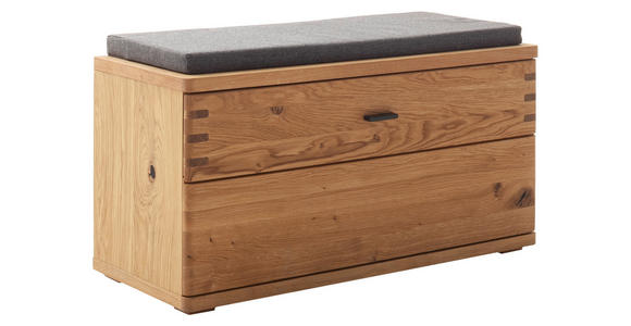 GARDEROBENBANK  in 90/46/37 cm  - Wildeiche/Anthrazit, Natur, Holz/Metall (90/46/37cm) - Waldwelt