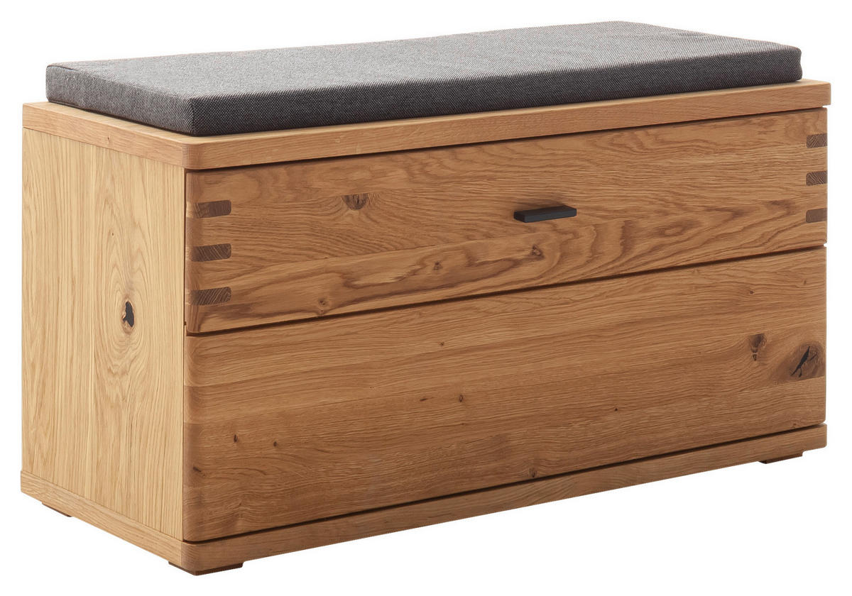 ŠATNÍ LAVICE, 90/46/37 cm - divoký dub/antracitová, Natur, kov/dřevo (90/46/37cm) - Waldwelt