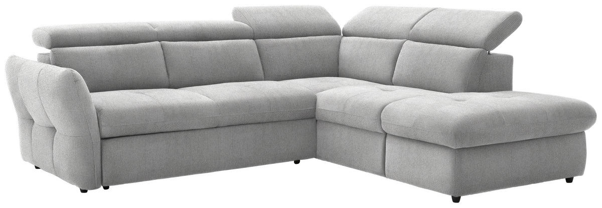 ECKSOFA in Mikrofaser Hellgrau  - Hellgrau/Schwarz, Design, Kunststoff/Textil (254/224cm) - Livetastic
