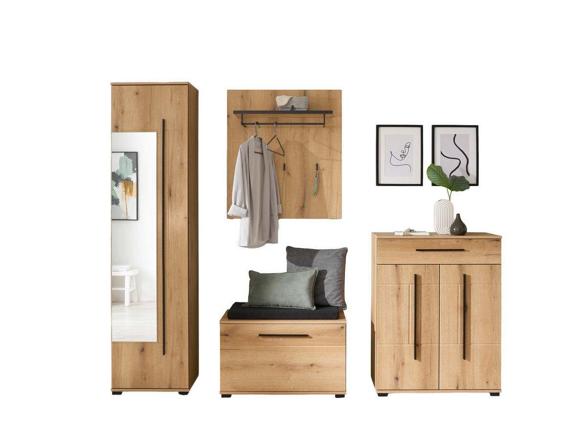 GARDEROBE 5-teilig  in 230/201/39 cm  - Eichefarben, MODERN, Holzwerkstoff (230/201/39cm) - MID.YOU