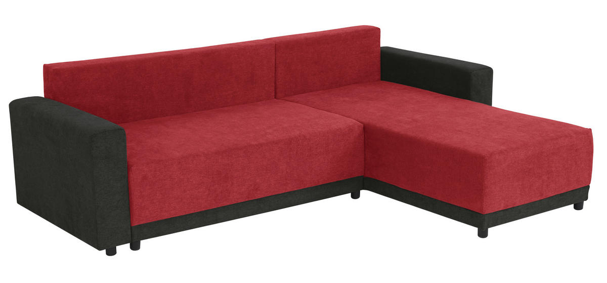 ECKSOFA in Mikrofaser Anthrazit, Rot  178/248 cm  - Anthrazit/Rot, Design, Kunststoff/Textil (178/248cm) - MID.YOU