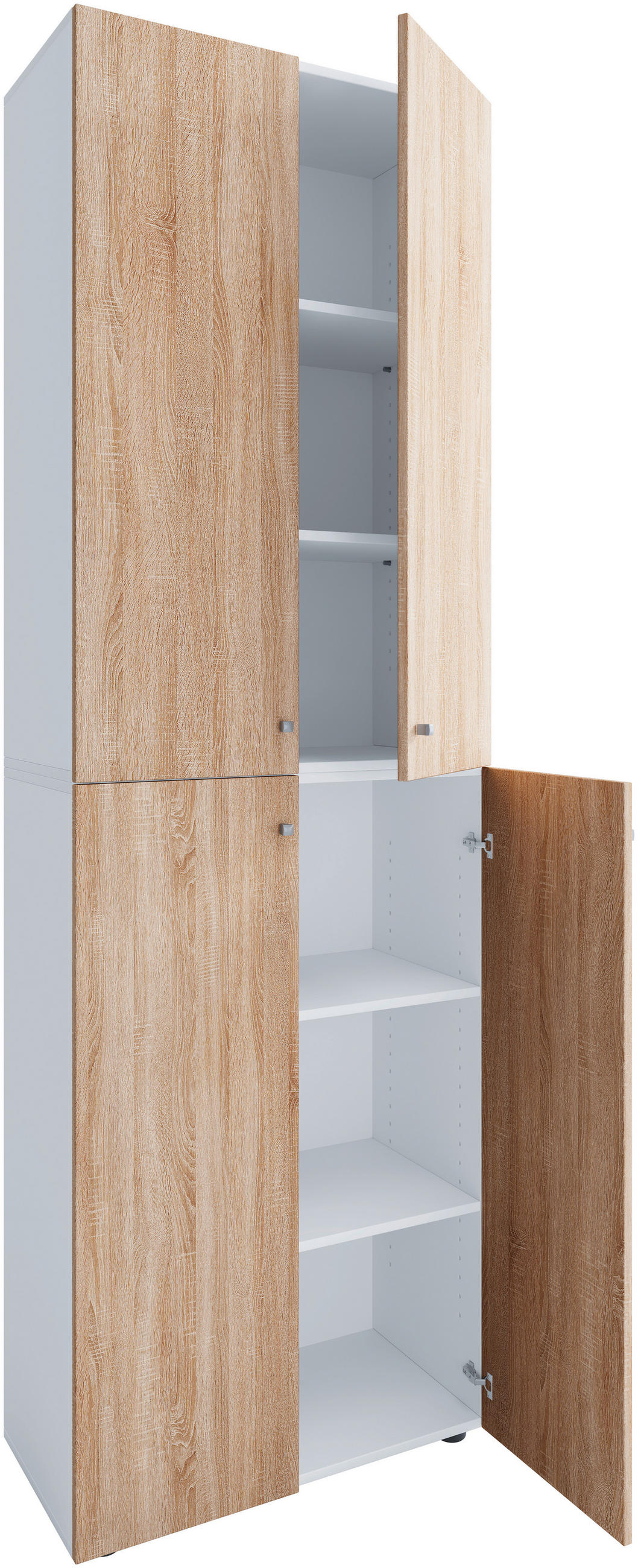 AKTENSCHRANK Weiß, Sonoma Eiche  - Weiß/Sonoma Eiche, Design, Holzwerkstoff (70/220/39cm) - MID.YOU