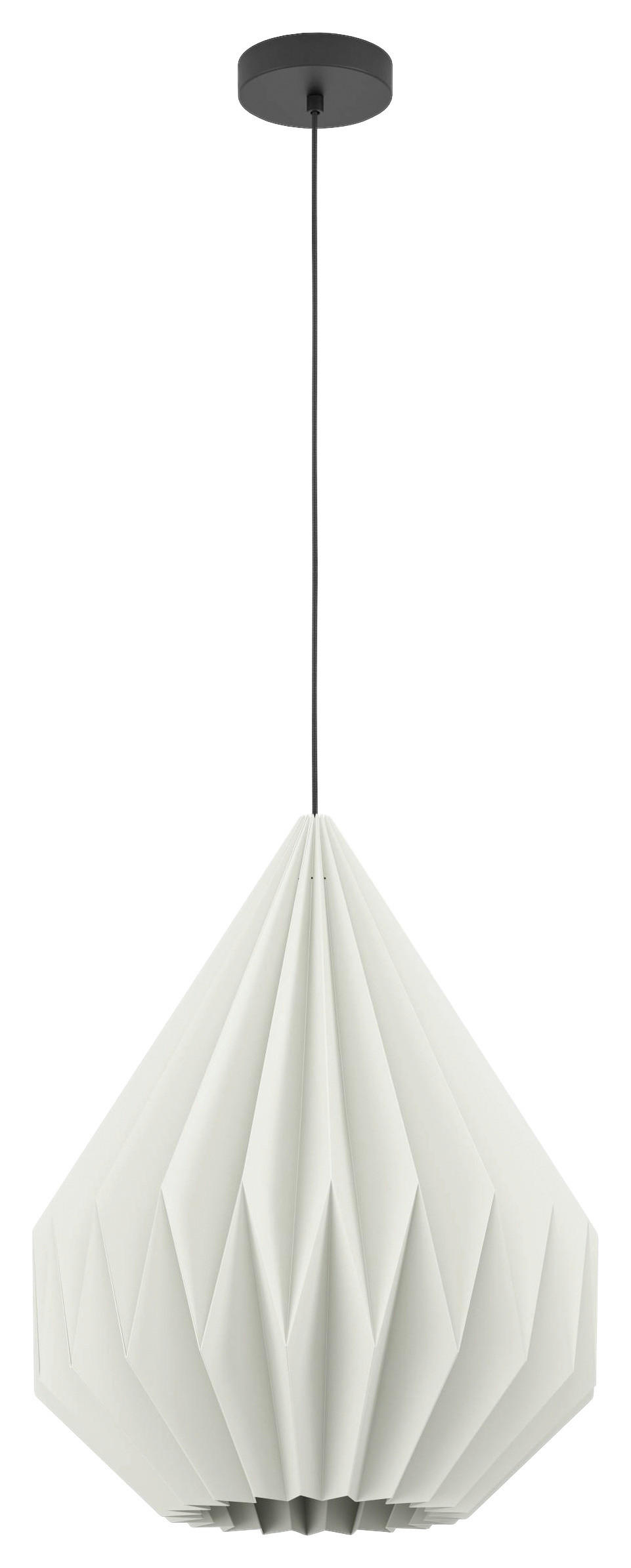 HÄNGELEUCHTE 45/110 cm  - Schwarz/Weiß, Basics, Papier/Metall (45/110cm)