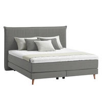 BOXSPRINGBETT 140/200 cm  in Graubraun  - Eichefarben/Graubraun, Design, Holzwerkstoff/Textil (140/200cm) - home24