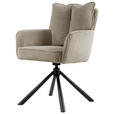 ARMLEHNSTUHL  in Eisen Cord  - Schwarz/Cappuccino, Design, Textil/Metall (61/90/67cm) - Carryhome