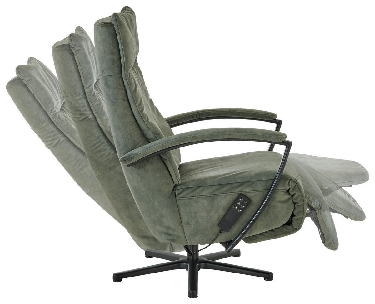 RELAXSESSEL in Textil Dunkelgrün  - Dunkelgrün/Schwarz, Design, Textil/Metall (66/112/83cm) - Beldomo Speed