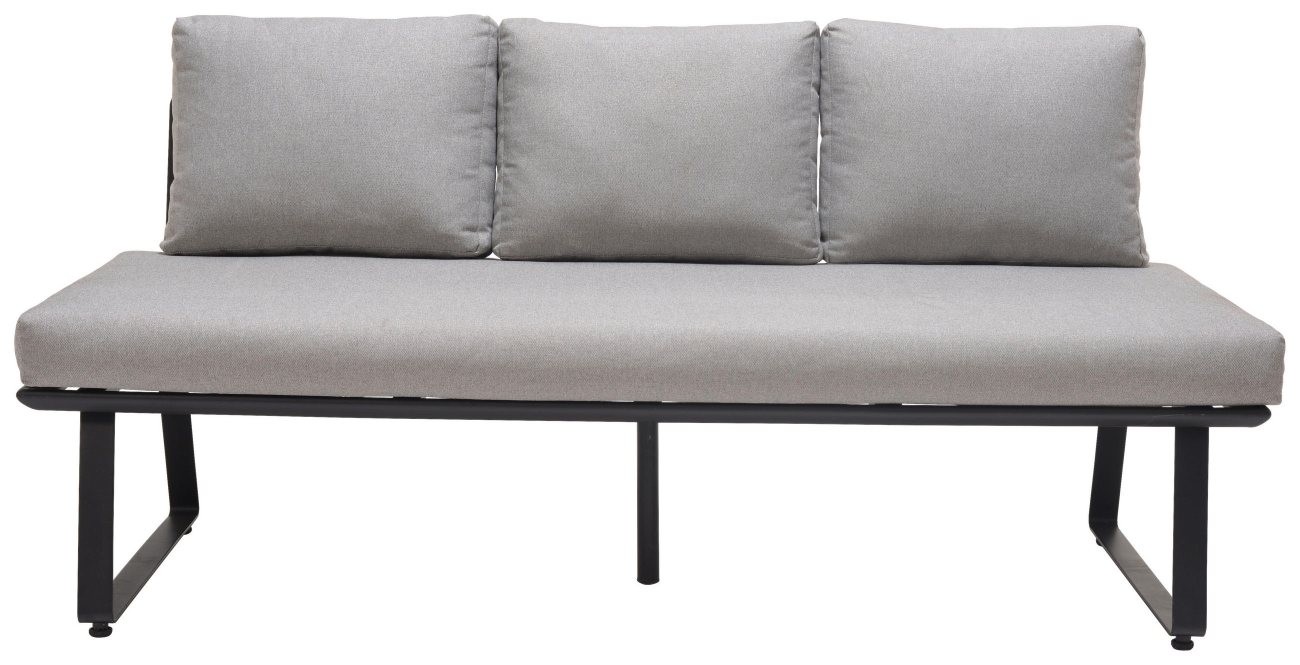 GARTENBANK 177/74,7/73,3 cm  Carbonstahl  - Hellgrau/Schwarz, Design, Textil/Metall (177/74,7/73,3cm) - Ambia Garden
