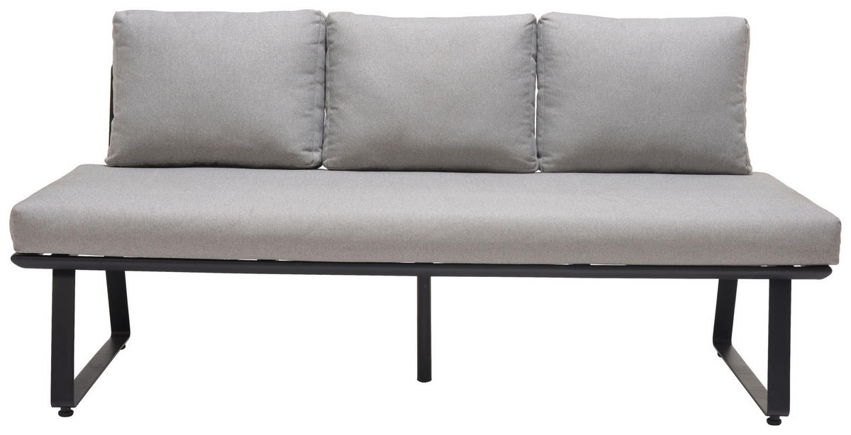 GARTENBANK 177/74,7/73,3 cm  Carbonstahl  - Hellgrau/Schwarz, Design, Textil/Metall (177/74,7/73,3cm) - Ambia Garden
