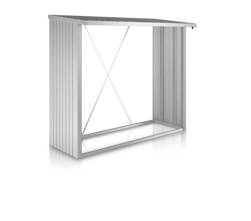 KAMINHOLZREGAL - Grau, Design, Metall (229/199/102cm) - Biohort