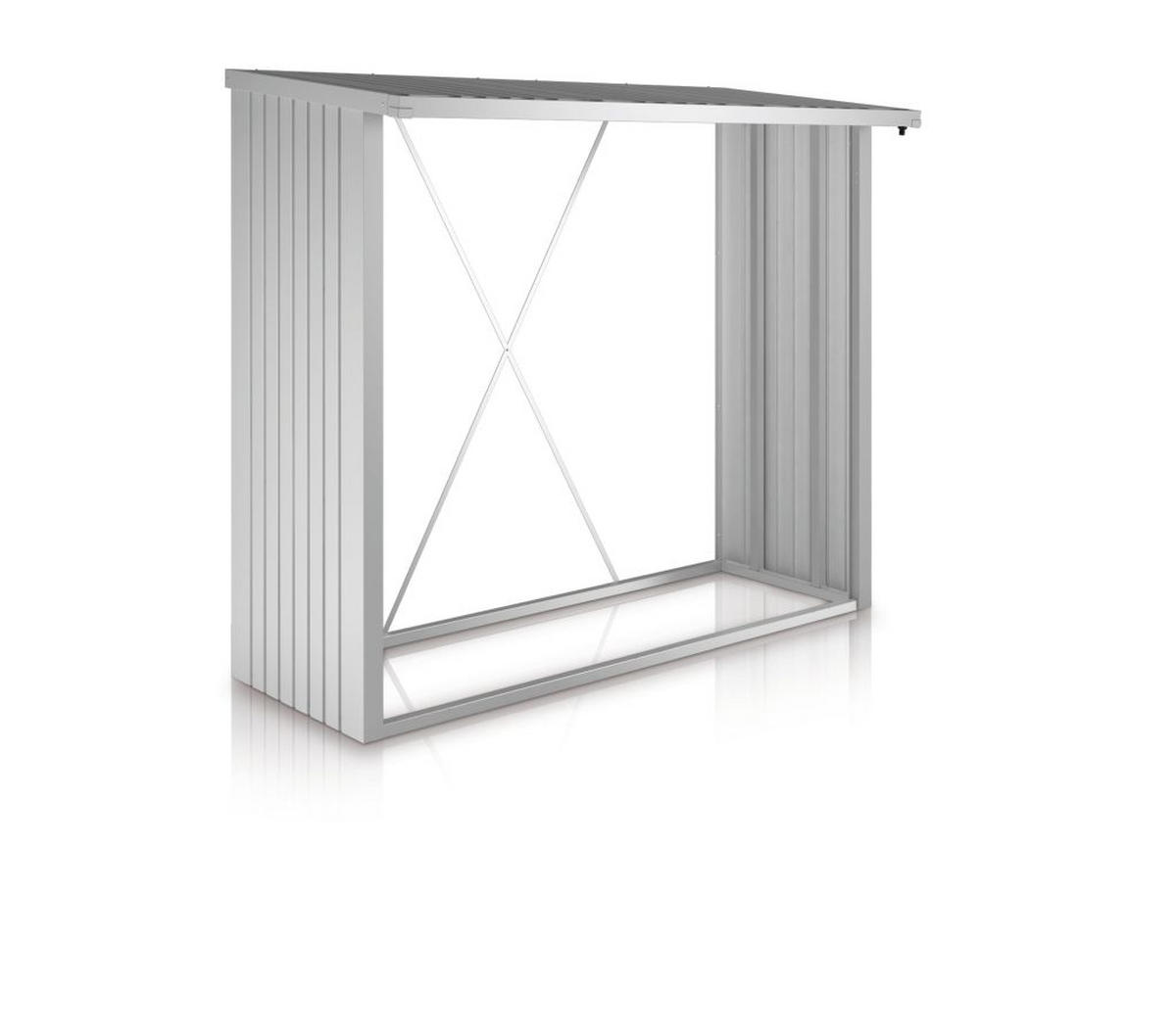 KAMINHOLZREGAL - Grau, Design, Metall (229/199/102cm) - Biohort